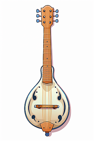 琵琶国潮传统乐器插画