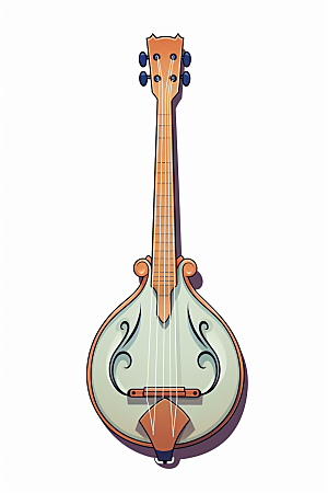 琵琶古风传统乐器插画