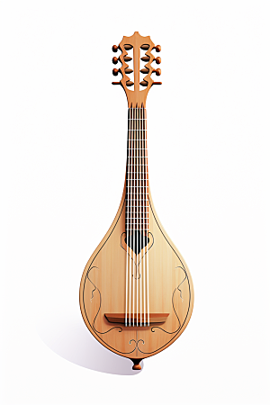 琵琶传统乐器中国风插画