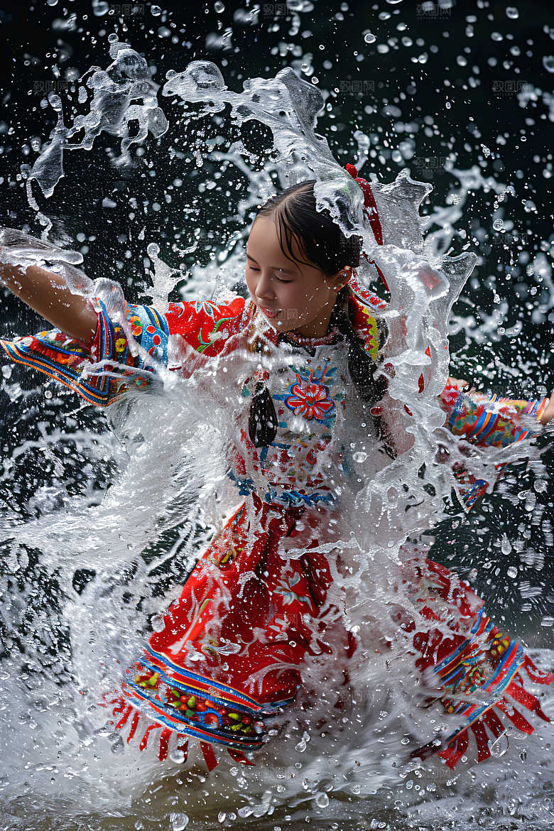 泼水节活动傣族摄影图