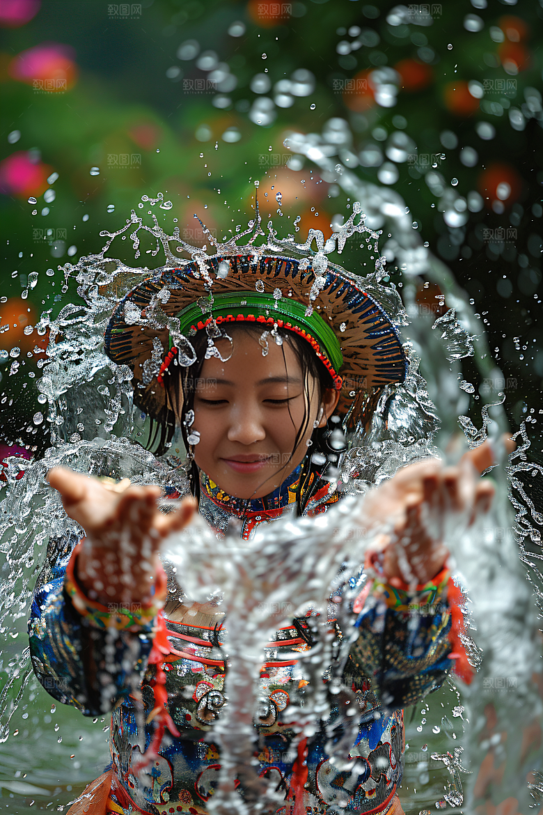 泼水节自然活动摄影图