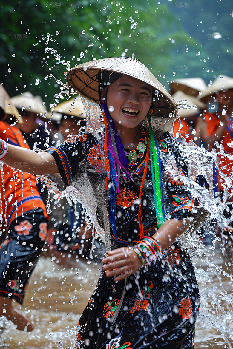 泼水节云南少数民族摄影图