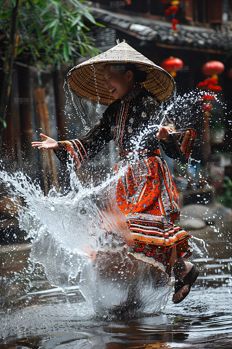 泼水节高清节庆摄影图