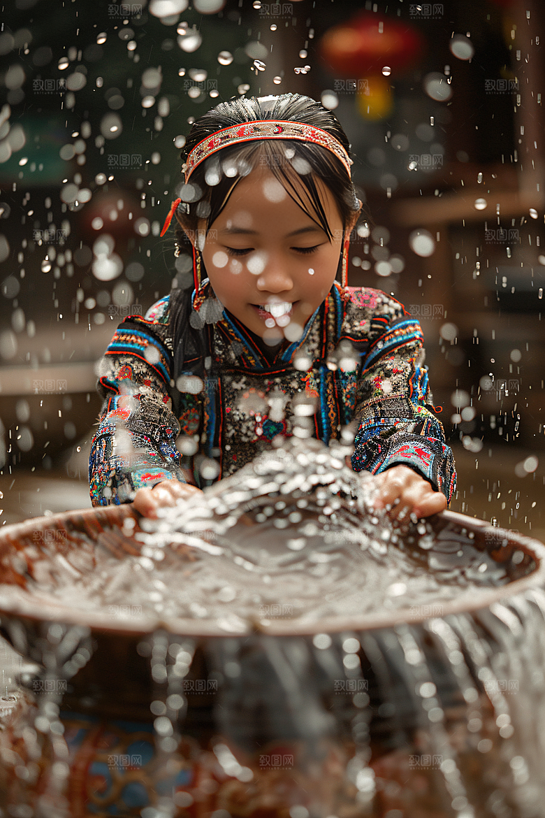 泼水节祝福活动摄影图