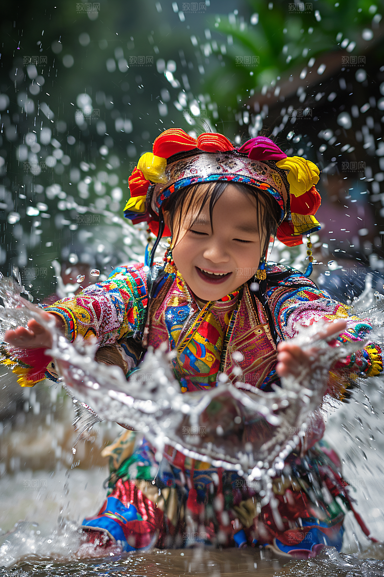 泼水节祝福云南摄影图