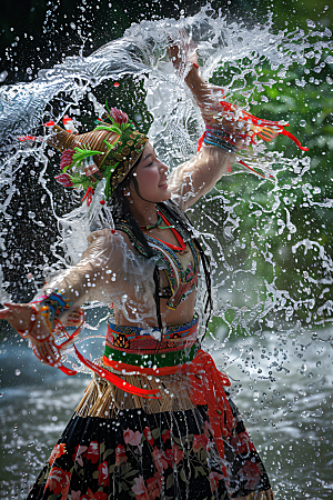 泼水节自然节日摄影图