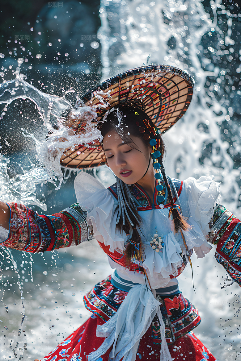 泼水节场景自然摄影图