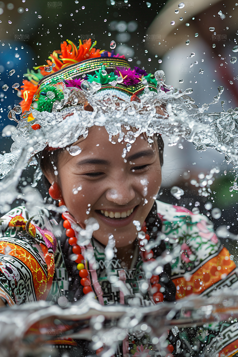 泼水节高清自然摄影图