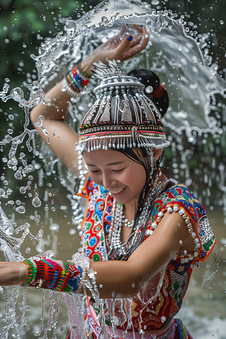 泼水节节日节庆摄影图