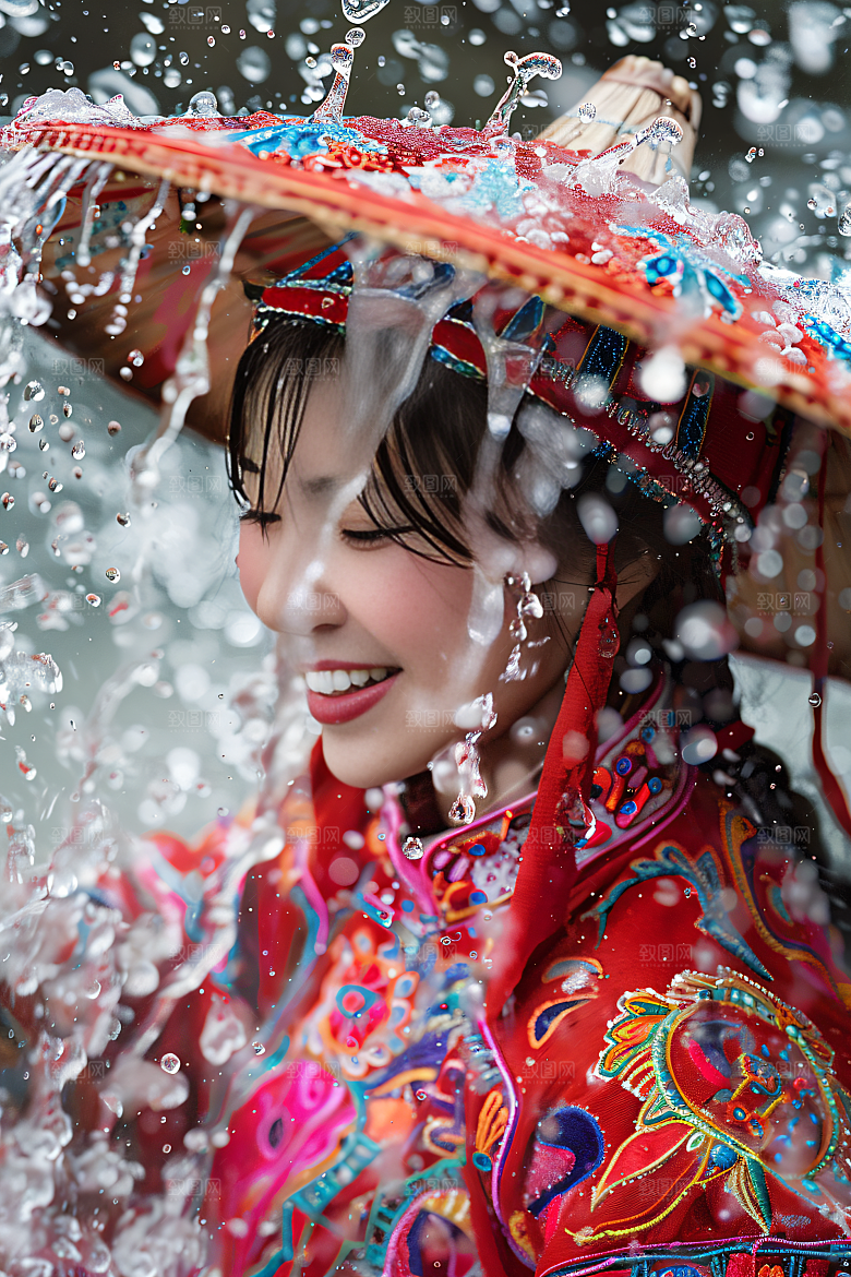 泼水节庆祝自然摄影图