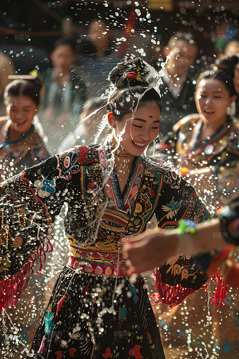 泼水节高清节庆摄影图