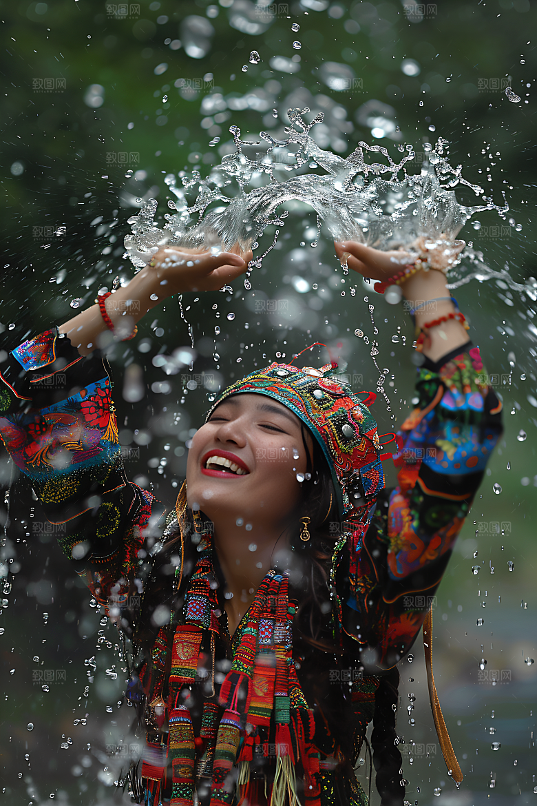 泼水节活动自然摄影图