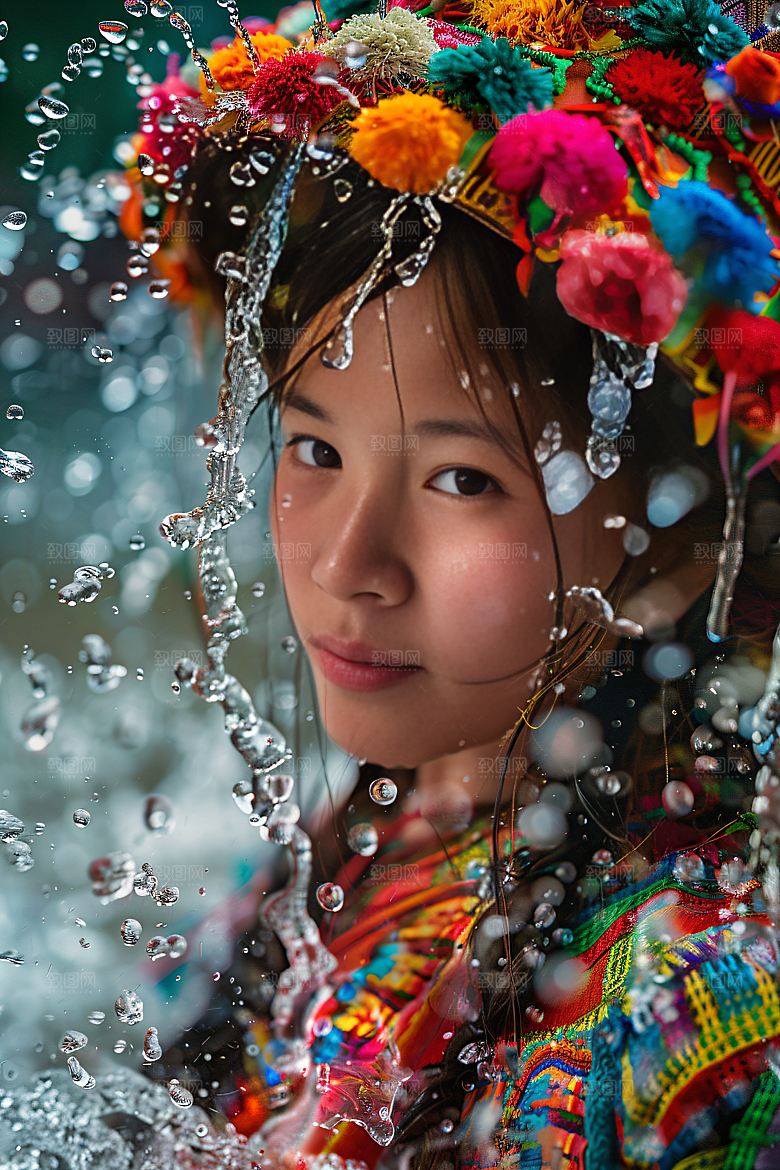 泼水节云南傣族摄影图