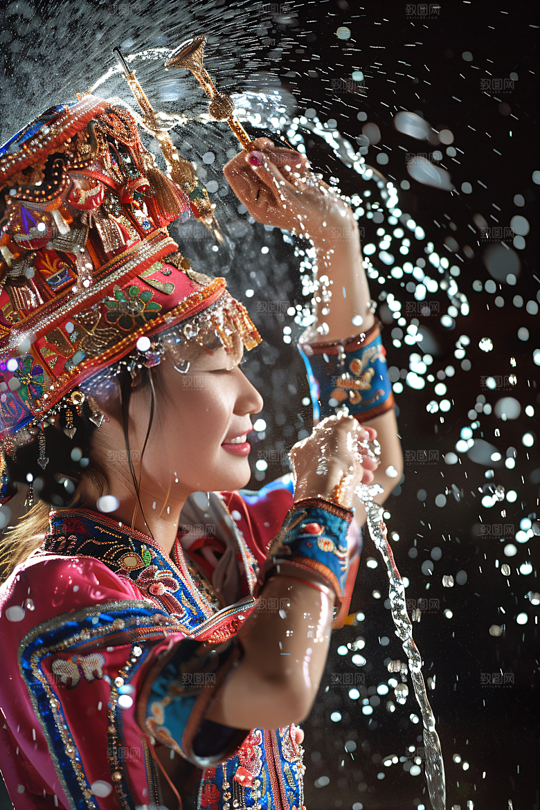 泼水节活动少数民族摄影图