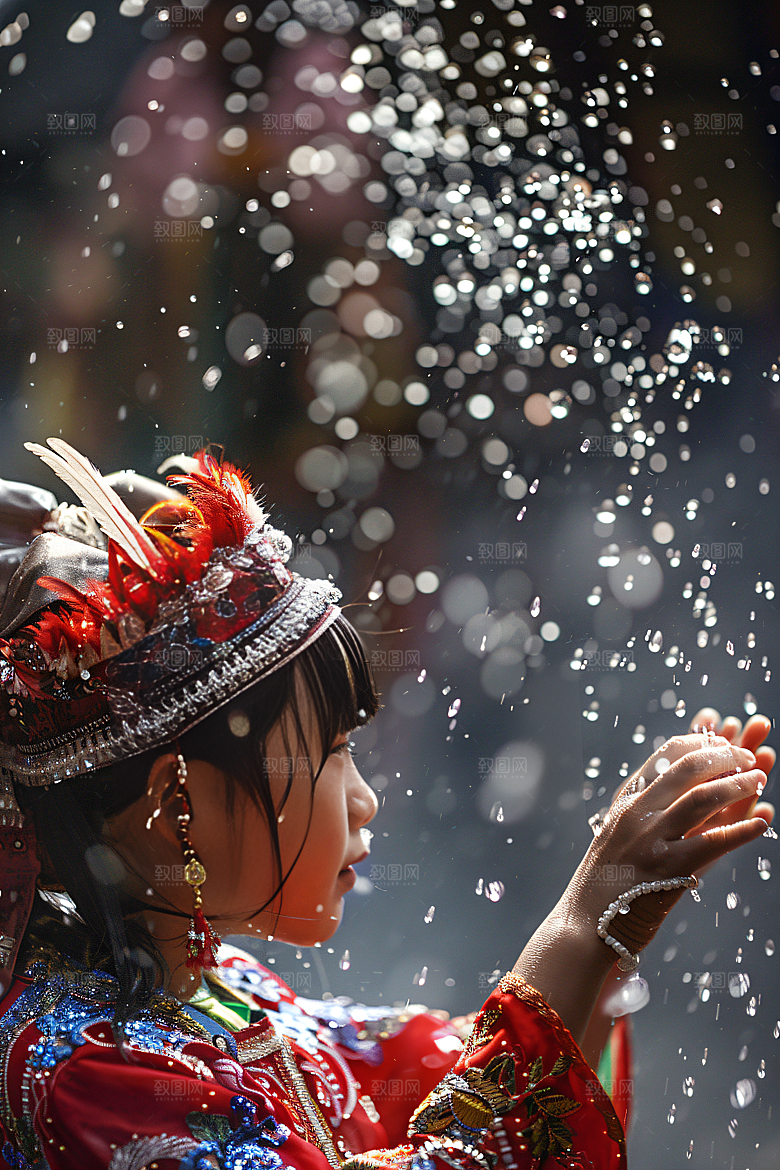 泼水节祝福活动摄影图