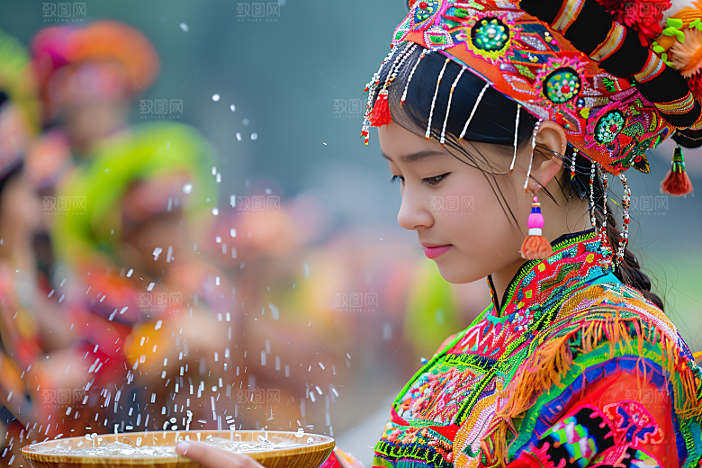 泼水节节日欢乐摄影图