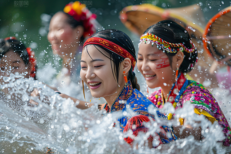 泼水节高清少数民族摄影图