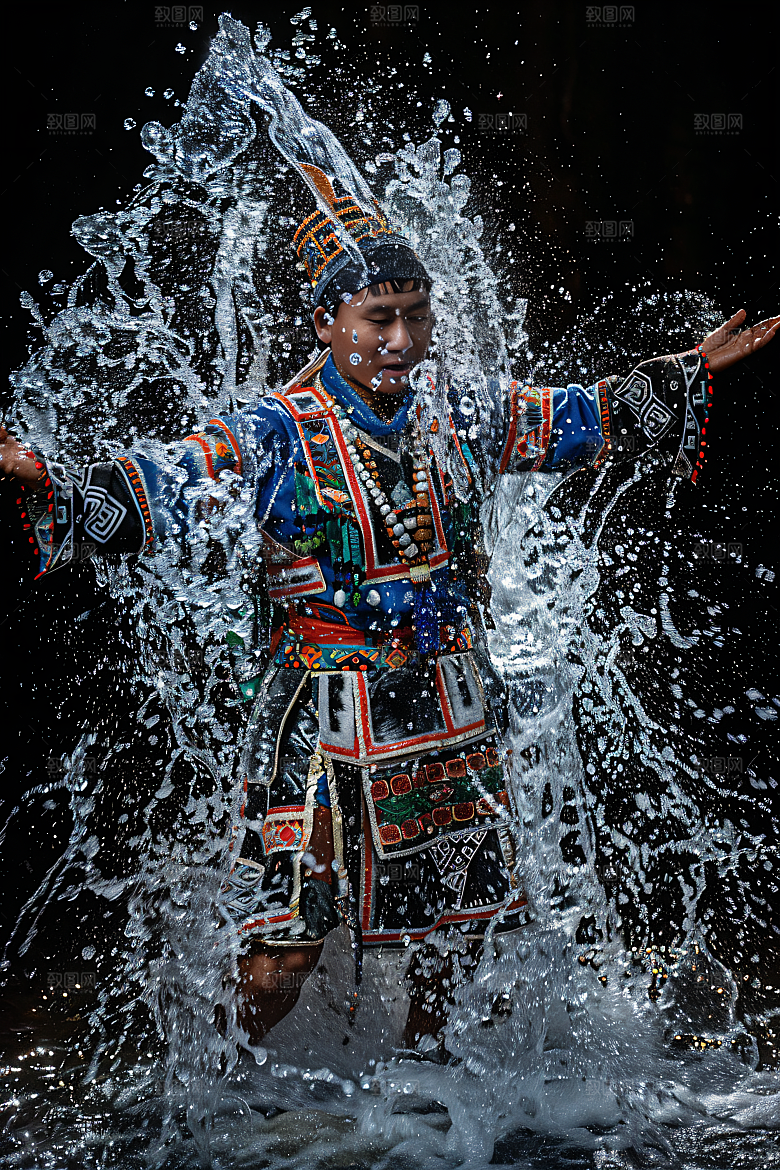 泼水节自然傣族摄影图