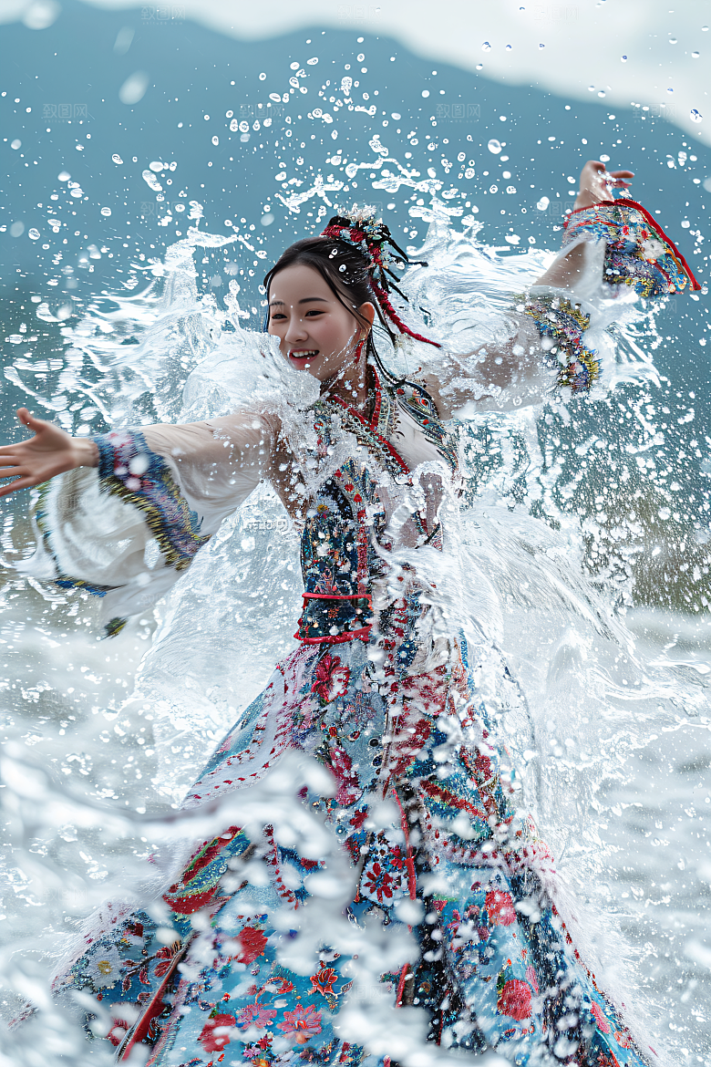 泼水节高清节庆摄影图