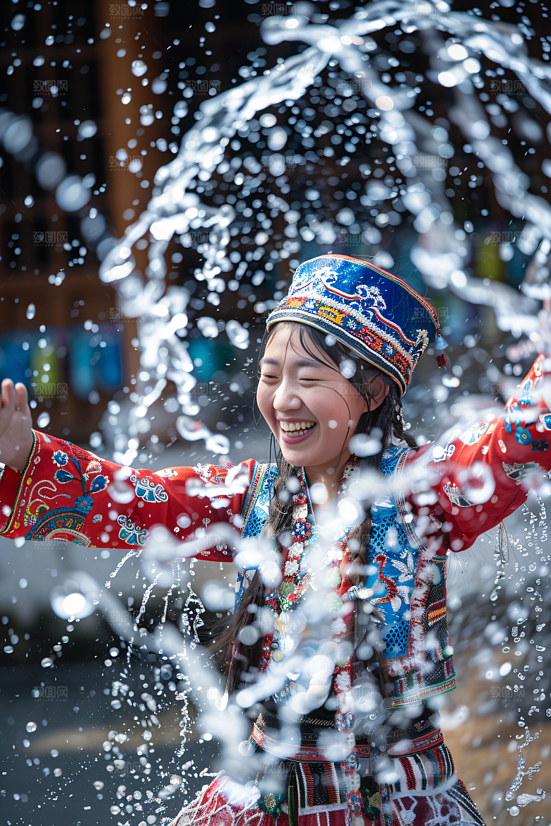 泼水节少数民族自然摄影图