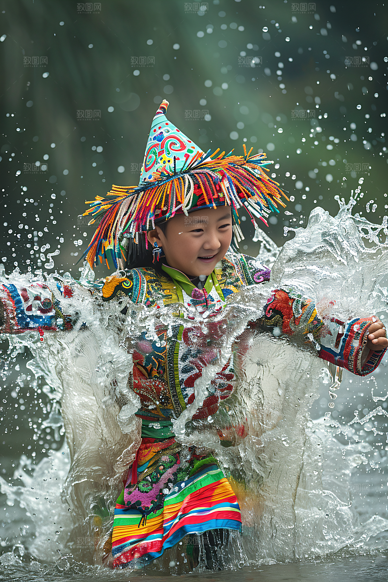 泼水节高清少数民族摄影图