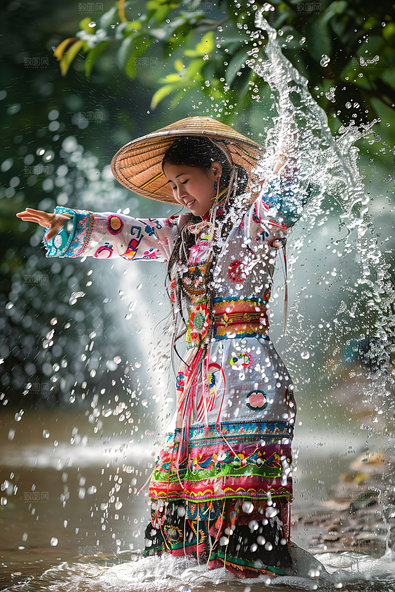 泼水节高清节庆摄影图
