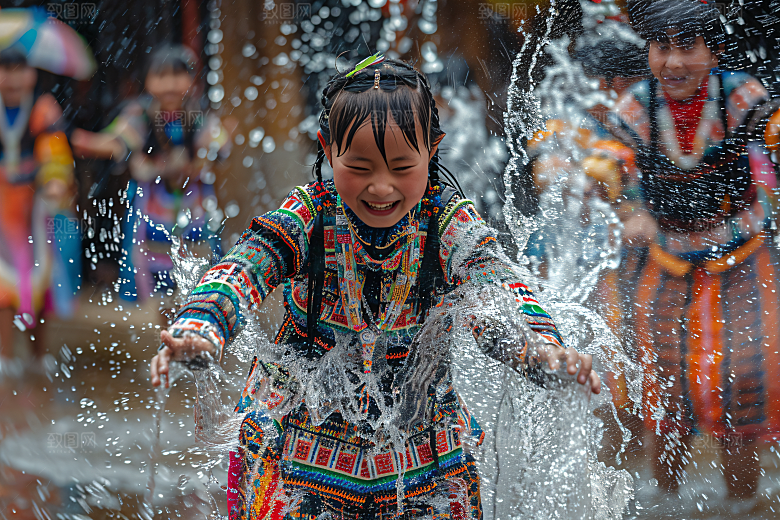 泼水节高清自然摄影图
