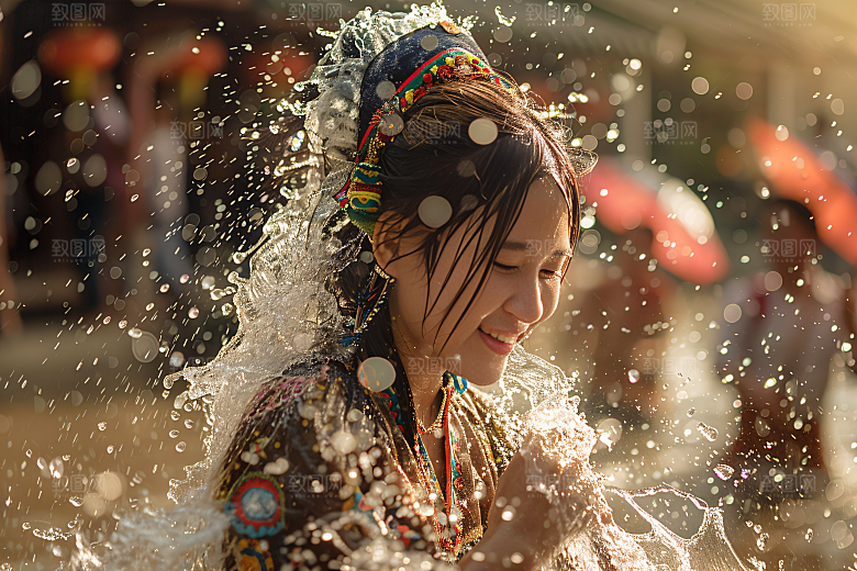 泼水节高清节庆摄影图