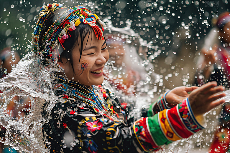 泼水节高清节日摄影图