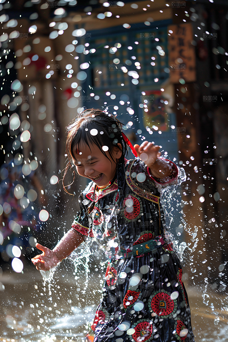 泼水节庆祝节日摄影图