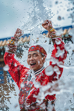 泼水节节日少数民族摄影图