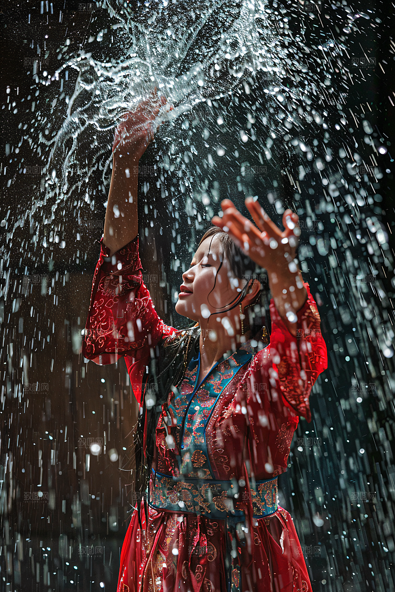 泼水节欢乐庆祝摄影图
