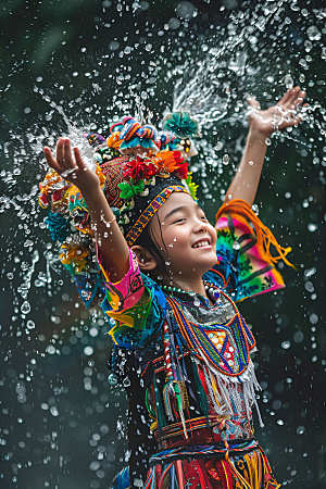 泼水节庆祝欢乐摄影图