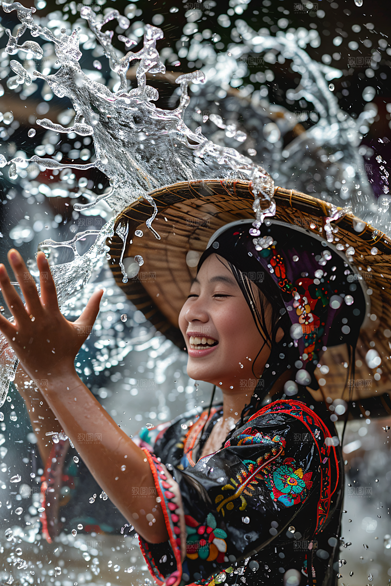 泼水节节日活动摄影图