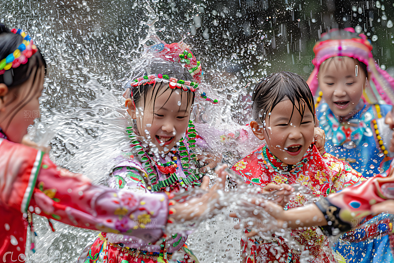 泼水节高清节庆摄影图