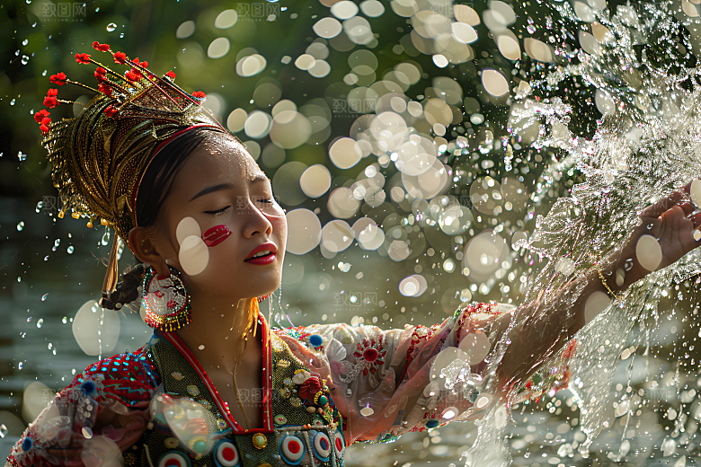 泼水节祝福云南摄影图