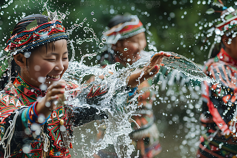 泼水节云南场景摄影图