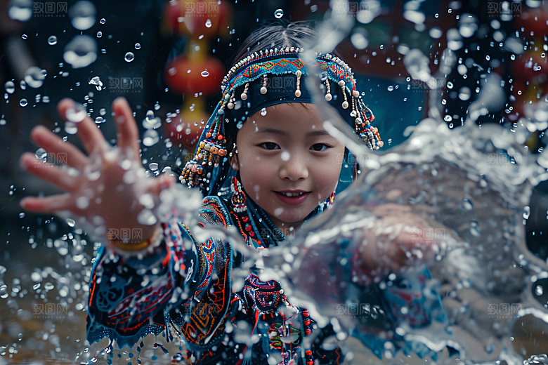 泼水节欢乐高清摄影图