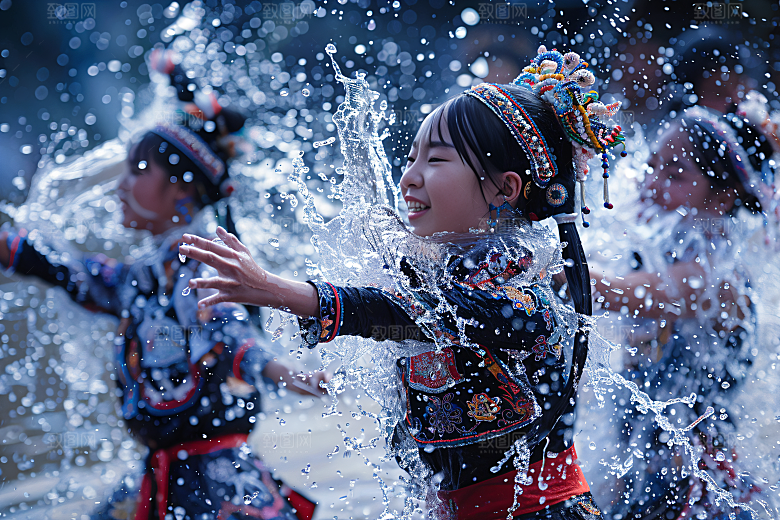 泼水节云南祝福摄影图