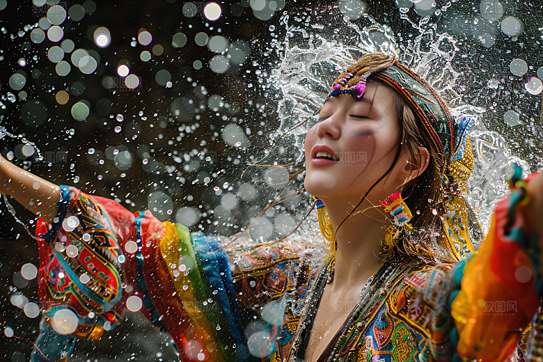 泼水节傣族自然摄影图