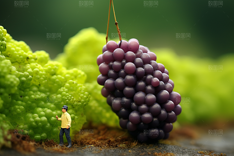葡萄美味3D微距小人