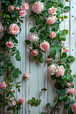 蔷薇花花朵浪漫摄影图