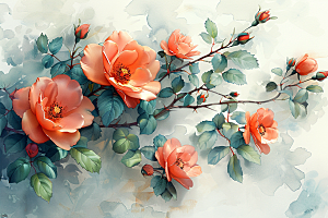蔷薇花欧式花卉月季摄影图