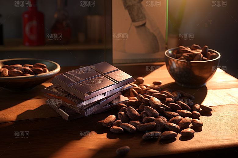 巧克力零食美食摄影图