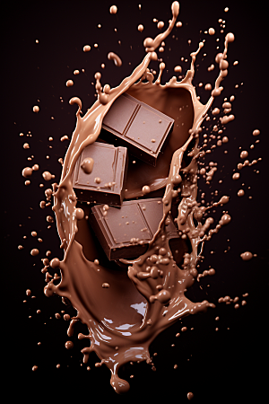 巧克力飞溅甜食零食素材