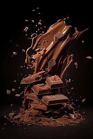 巧克力飞溅美食可可脂素材