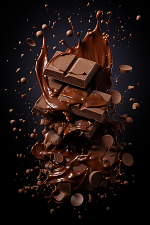 巧克力飞溅美食可可脂素材