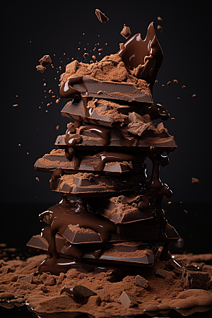 巧克力飞溅零食巧克力融化素材