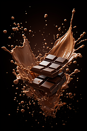 巧克力飞溅巧克力融化可可脂素材