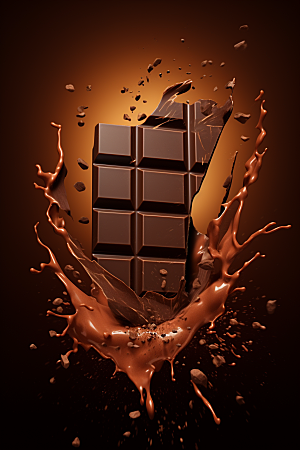 巧克力飞溅高清甜食素材